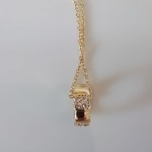 Elegant Gold Ring Pendant Necklace